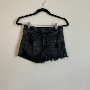 Black jean shorts